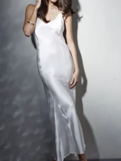 100% Seide Nachtkleid lang KLASSIK SATIN von Eva B. Bitzer