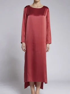 100% Seide Nachtkleid VIOLETTA rot von Vivis