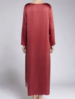 100% Seide Nachtkleid VIOLETTA rot von Vivis