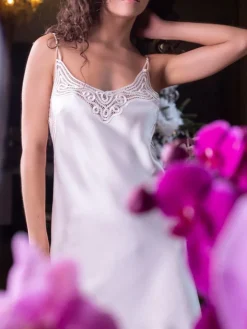 100% Seide Neglige SOIE FANTAISIE uni von Marjolaine