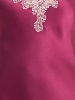 100% Seide Negligee ICONIC LACE beere von Luna di Seta