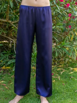 100% Seide PYJAMAHOSE Soie Unie Marjolaine