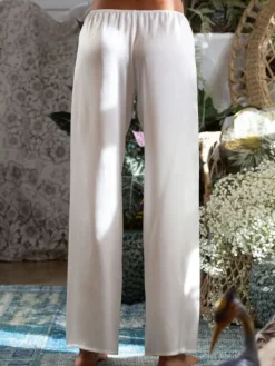 100% Seide PYJAMAHOSE Soie Unie Marjolaine