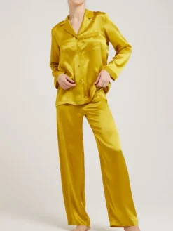 100% Seide Schlafanzug LAILA uni von Vivis