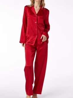 100% Seide Schlafanzug LAILA uni von Vivis