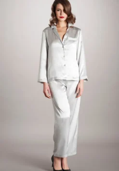 100% Seide Schlafanzug LAILA klassisch von Vivis