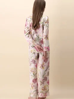 100% Seide Schlafanzug SPRING GARDEN rosa von Luna di Seta