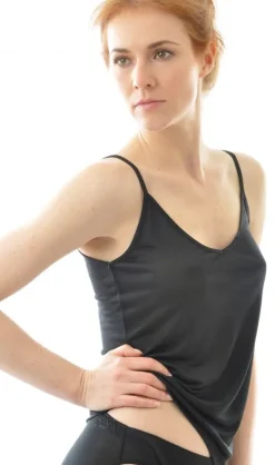 100% Seide SPAGHETTI-TOP uni von Alkena