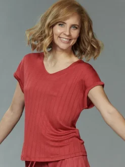 100% Seide T-Shirt AJOUR uni von Kokon Zwo