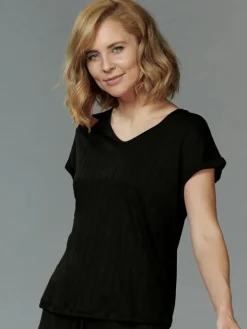 100% Seide T-Shirt AJOUR uni von Kokon Zwo