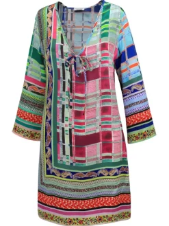 100% Seide Tunika FUCHSIA TÜRKIS von Eva B. Bitzer