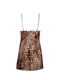 Animal-Print Babydoll FAUVE AMOUR mit Seide und Spitze von Lise Charmel