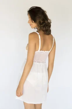 Baby-Doll SKYLARK Seide und Spitze weiß Mimi Holliday