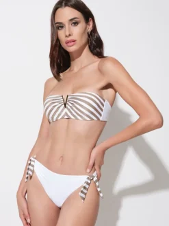 Bandeau-Bikini TAORMINA weiß-gold von Ritratti Mare