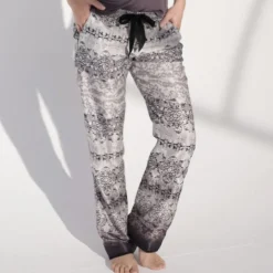 Batist Hose Baumwolle mit Seide DARK BEAUTY grau-schwarz von Gattina