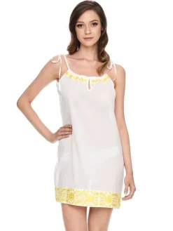 Baumwolle Batist Dress JÖRDIS weiß-gold von Gattina