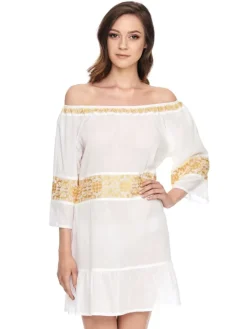 Baumwolle Batist Strandtunika JÖRDIS mit Stickerei von Gattina