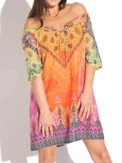 Baumwolle Batist TUNIKA MARAKESCH orange-lila von Gattina