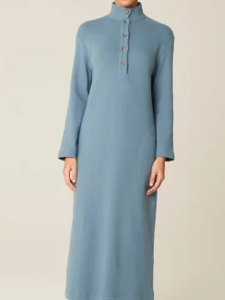 Baumwolle Loungewear Kleid BARTE rauchblau von Pluto
