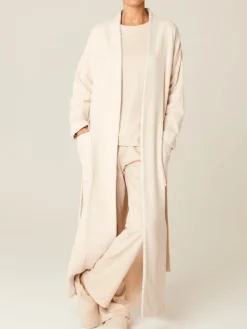 Baumwolle Morgenmantel BENITA beige meliert von Pluto