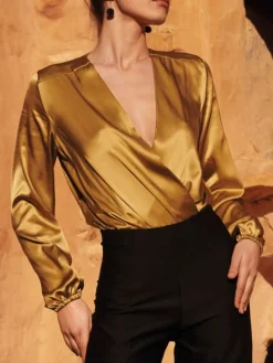 Blusenbody mit Seide BUSE 72 messing von Pain de Sucre