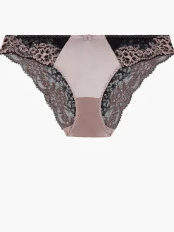 Brasiliana Slip FEMME GLAMOUR altrosa-schwarz von Aubade mit Seide