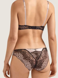 Brasiliana Slip FEMME GLAMOUR altrosa-schwarz von Aubade mit Seide