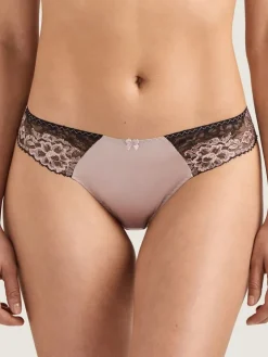 Brasiliana Slip FEMME GLAMOUR altrosa-schwarz von Aubade mit Seide