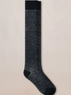 Damen Kniestrümpfe gemustert mit 72% Seide von Bleuforêt