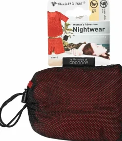 Damen  REISE SCHLAFANZUG kurz Seide-Baumwolle Traveler´s Tree®