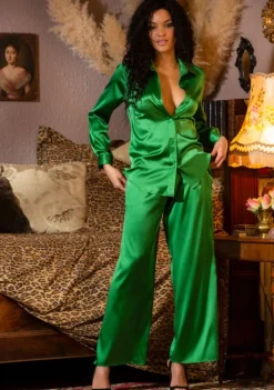 Damen Seidenpyjama OXANA Stretchseide Marjolaine