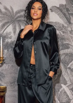 Damen Seidenpyjama OXANA Stretchseide Marjolaine