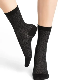 Damen Seidensocken Jacquardmuster mit 72% Seide von Bleuforêt