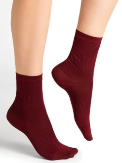 Damen Seidensocken Streifenmuster mit 74% Seide von Bleuforêt
