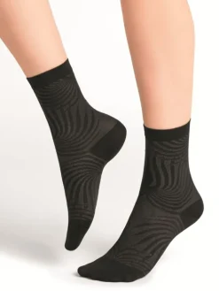 Damen Seidensocken Streifenmuster mit 74% Seide von Bleuforêt