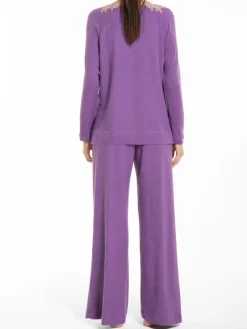 Feinstrick Hausanzug CARLA lila von Verdiani