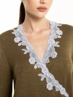 Feinstrick Hausanzug DELIA oliv von Verdiani