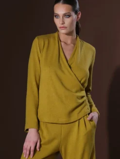 Feinstrick Hausanzug LOUNGE No. 4 senfgelb Viscosemix von Verdiani