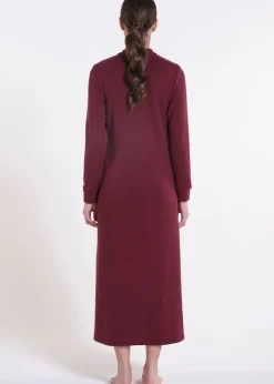 Feinstrick Kleid lang LOUNGE No. 3 bordeaux Viscosemix von Verdiani