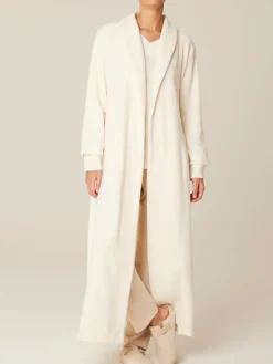 Fleece Morgenmantel GAMINA L in ivory von Pluto