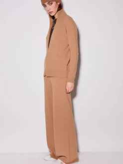 Gestrickte Lounge-Hose weit von Chiara Fiorini mit Wolle und Kaschmir