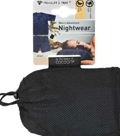 Herren REISE SCHLAFANZUG kurz Seide-Baumwolle Traveler´s Tree®