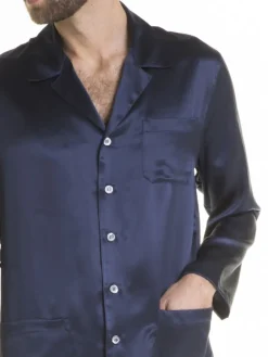 Herren Schlafanzug 100% Seide PURA SETA uni Verdiani Man