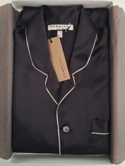 Herren Schlafanzug 100% Seide PURA SETA mit Biese Verdiani Man