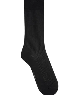 Herren Seidensocken gerippt mit 69% Seide von Bleuforêt