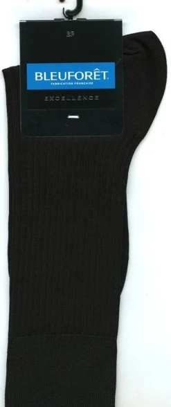 Herren Seidensocken gerippt mit 69% Seide von Bleuforêt