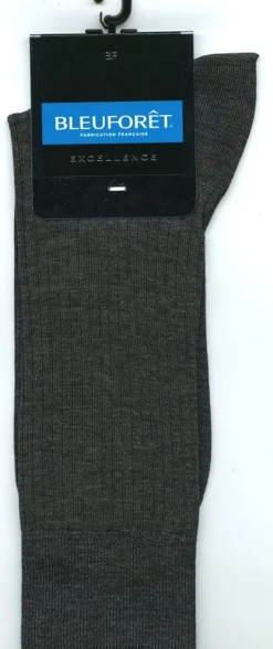 Herren Seidensocken gerippt mit 69% Seide von Bleuforêt