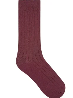 Herren Socken uni breite Rippe mit Merino von Bleuforêt