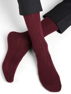 Herren Socken uni gerippt mit Merino von Bleuforêt