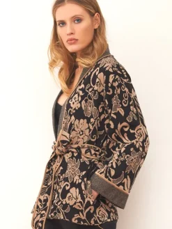 Jacke JACQUARD schwarz-zimt von Chiara Fiorini